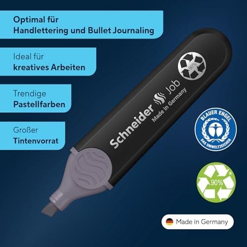 Schneider Job 150 Pastell Textmarker - recycelter Kunststoff, Der blaue Engel ausgezeichnet, 10er Pack rosé