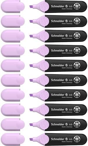 Schneider Job 150 Pastell Textmarker - recycelter Kunststoff, Der blaue Engel ausgezeichnet, 10er Pack rosé