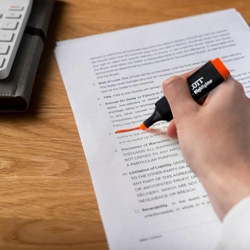 Westcott Textmarker E-743687 00 | 10 Stück gelb | 10er Pack | Leuchtendes Gelb | 2-5 mm Strichstärke | Premium Tinte aus