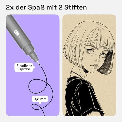 Artistro Fineliner Stifte Set, Wasserfest Tuschestifte, Zeichnen und Illustration, Kalligraphie und Handlettering, 2 Stü