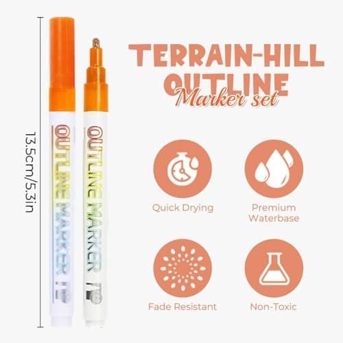 Permanent Paint Marker Stifte Set 12PCS für DIY & Basteln
| 2-in-1 Schimmernde Dual-Line Metallic Marker für Schule & K