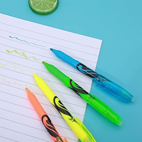 6 Stück Löschbarer Textmarker für Kinder und Erwachsene - Ideal für Schule und Büro - Bibel Marker Stifte - 24 farbig -