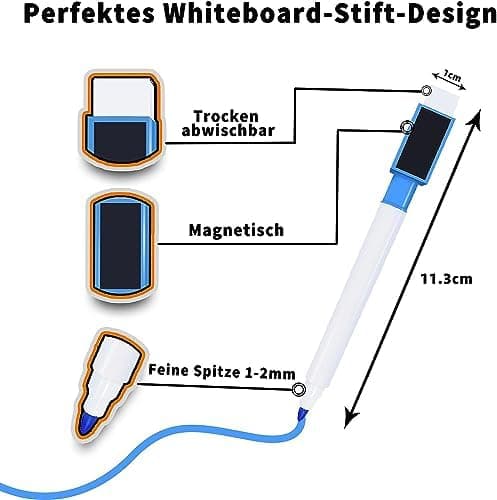 Tintenfree VOTON Whiteboard Marker - 10 Farben, Magnetwhiteboard Stifte und Radiergummi Set für professionelle Whiteboa