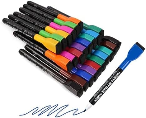 Maxtek Magnetische Whiteboard Marker - 12 Farben, abwischbar, Feinspitze 1-2 mm, für Zuhause, Schule & Büro (12 Stück) G