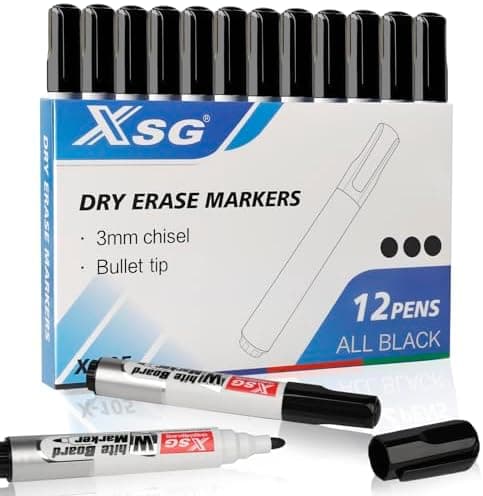 Whiteboard Marker 12er Pack Trocken Abwischbar Rundspitze 3mm Perfekt für Schule Büro Zuhause