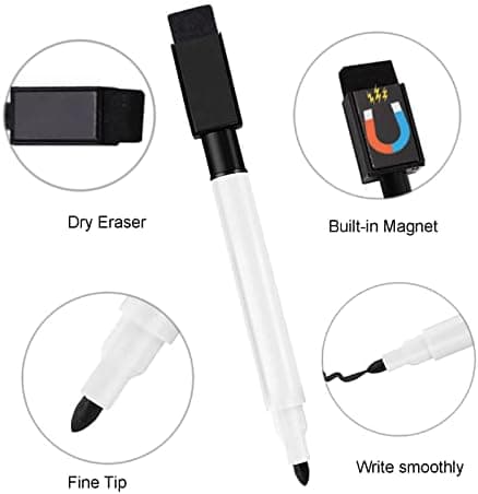 Schwarzer Whiteboard Marker, 5 Stück, Dry Erase Marker für Magnettafel, ideal für Zuhause, Schule oder Büro.
| Magnetis