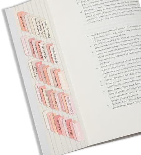75 Stück Rosa Grau Bible Tabs, einfacher Bible Zubehör für Frauen und Männer bei der Bibelstudie - Bible Register für ei