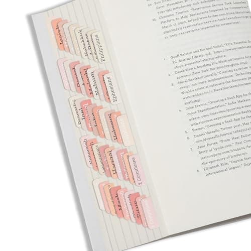 75 Stück Rosa Grau Bible Tabs, einfacher Bible Zubehör für Frauen und Männer bei der Bibelstudie - Bible Register für ei