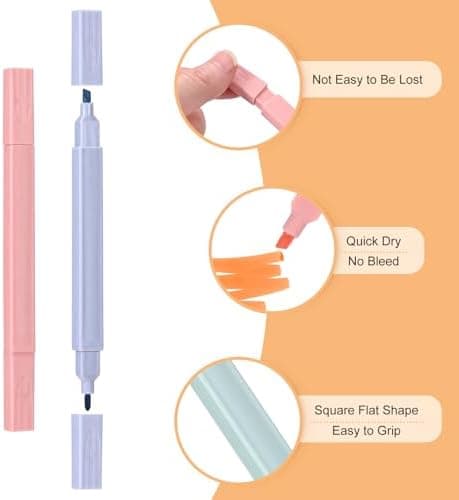 12 Stück Pastell Textmarker für Kinder: Leicht verwendbar und sicher im Haus
| Flexibel Spitzen Textmarker 12 Stück: Fa