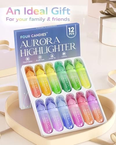 Four Candies 8PCS schnelles Trocknen süße Pastell-Textmarker-Set, weiche Keilspitze, ideal für Bibeltextmarker, kein Aus