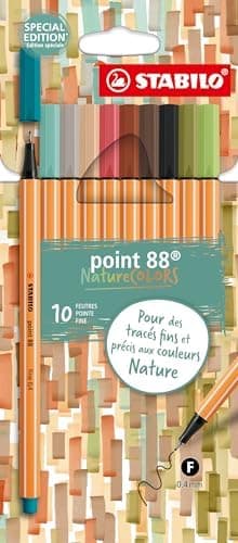 STABILO Fineliner point 88-10er Pack Standardfarben für Kritikler in der Büro- und Schulnutzung mit feinen Linien undmul