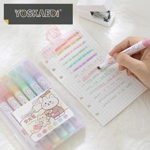 18 Pastell Textmarker Leuchtstift Mit Zwei Spitzen, MeißEl Und Fine Highlighter Pen Für Journaling und Schulzubehör, 60m