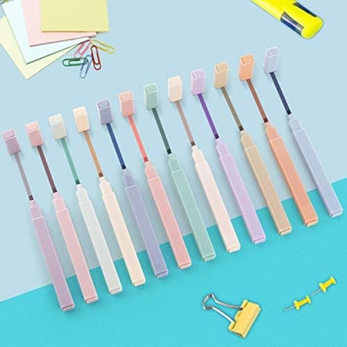Colpart Ästhetische Textmarker Pastell - 12 PCS Highlighter Pen, Text Marker Stifte für Journaling und Note Nehmen im Sc