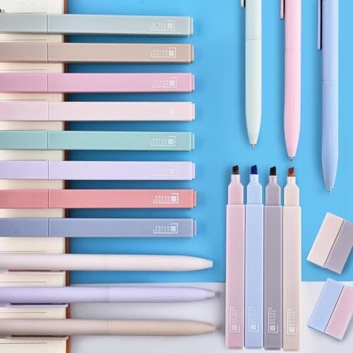 17 Textmarker Pastell Set für Journal und Büro - Aesthetic Bible Highlighter und Fineliner für Bibel und Schulbedarf
|