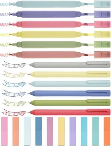 NiArt 14 Textmarker Pastell Set, Morandi Farben & Aesthetic Bible Marker & Für Journalisten