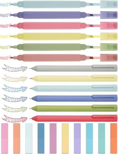 NiArt 14 Textmarker Pastell Set, Morandi Farben & Aesthetic Bible Marker & Für Journalisten