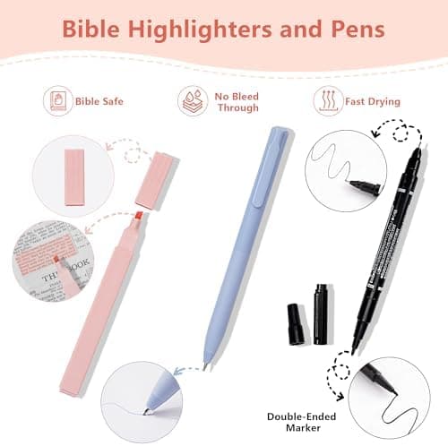 Vienrose Bibel Journaling Satz Bibelstudienzubehör, Textmarker und Stifte, 75 Englische Bibelregister, Bibel Journaling