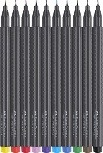 Faber-Castell 151620 Box mit 20 Grip Finelinern für Erwachsene zur lebendigen farbigen Kunst Stifte zum Zeichnen