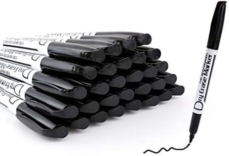 Volcanics Whiteboard Marker Stifte - Rundspitze - Abwischbar - Trocken Rückstandsfrei - Schwarz - 36er Set