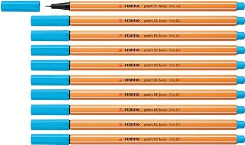 STABILO Fineliner point 88-10er Pack Schwarz für Büro und Studium