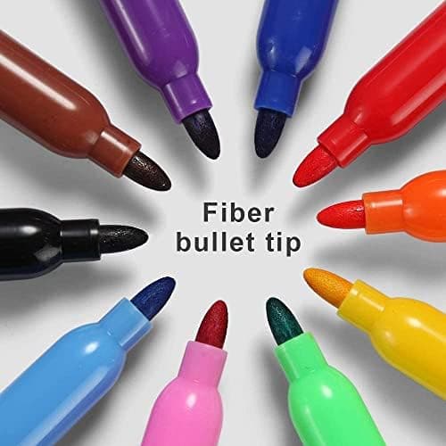 Volcanics Whiteboard Marker Stifte - Rundspitze - Abwischbar - Trocken Rückstandsfrei - Schwarz - 36er Set