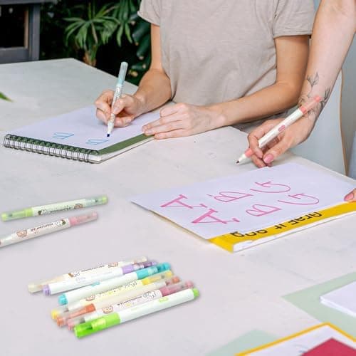 18 Pastell Textmarker Leuchtstift Mit Zwei Spitzen, MeißEl Und Fine Highlighter Pen Für Journaling und Schulzubehör, 60m