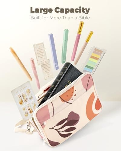 WEMATE 76 Bibelstudienzubehör mit Bibeletui &amp; 15 Textmarkern, perfekt für Bibel Journaling, christliche Geschenke fü