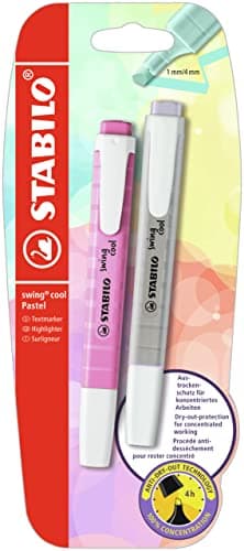 STABILO Textmarker swing cool Pastel für Kinder - Schulzweck - 14er Pack - Unenschädliche Farben - Schulbuch UV-Unterstr