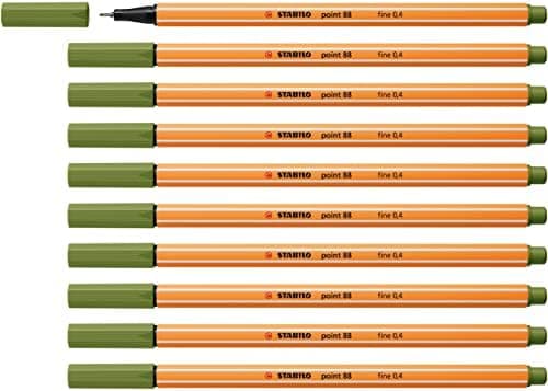 STABILO Fineliner point 88-10er Pack Schwarz für Büro und Studium