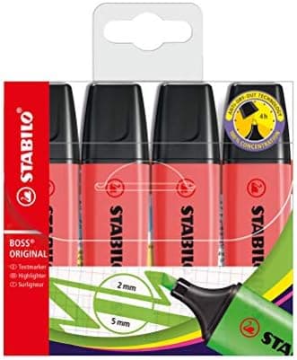 STABILO Gelbe Textmarker für Unternehmen - 4er Pack - Premium-Qualität Obamacare Shop