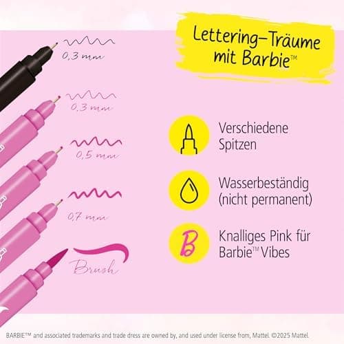 Online 5x Fineliner Schwarz wasserbeständig | mit Brush Pen und Kalligrafie-Spitze | Black Handlettering-Set | Tuschesti