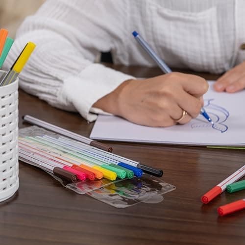 10x Fineliner Schwarz für Precises Schreiben und Zeichnen im Büro und zu Hause
| 10x Metallgefaserte Fineliner mit fein
