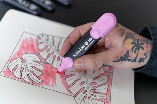 Schneider Job 150 Pastell Textmarker - recycelter Kunststoff, Der blaue Engel ausgezeichnet, 10er Pack rosé