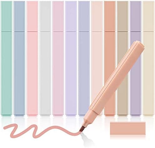 Colpart Ästhetische Textmarker Pastell - 12 PCS Highlighter Pen, Text Marker Stifte für Journaling und Note Nehmen im Sc