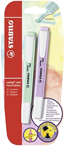 STABILO Textmarker swing cool Pastel für Kinder - Schulzweck - 14er Pack - Unenschädliche Farben - Schulbuch UV-Unterstr