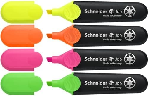 Schneider Job 150 Pastell Textmarker - aus recyceltem Kunststoff, ausgezeichnet mit Der blaue Engel - Sortiert in türki