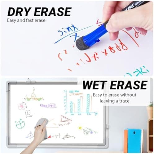 Whiteboard Marker, magnetisch, 12 Farben, trockenlöschbar, abwischbar, für Büro und Schule, Zuhause usw.