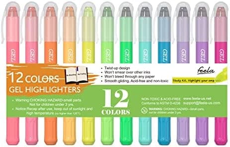Feela Bibel Textmarker Set, 8-Farben Highlighter Pen, ungiftig und hochwertig für Bibelhervorhebung und Notizen im Büro