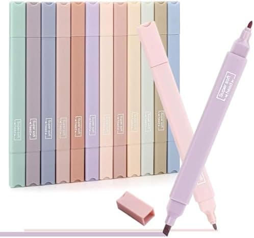 Pastell Textmarker 12 Stück Dual Tips Highlighter Pen Für Schulbüro Journaling