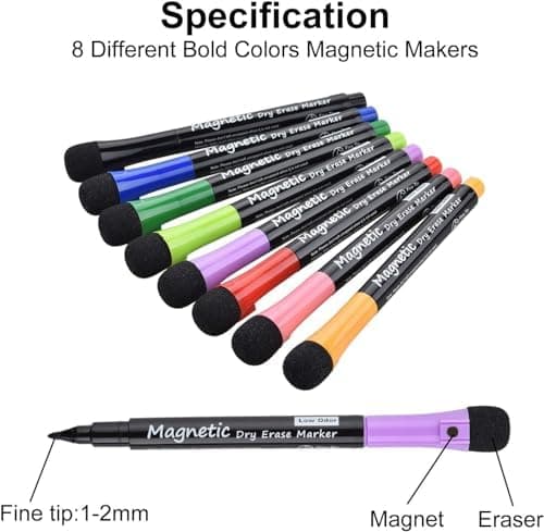 Magnetische Whiteboard Marker Weißwandstifte 12 Stücke Schwarz für Schule und Büro