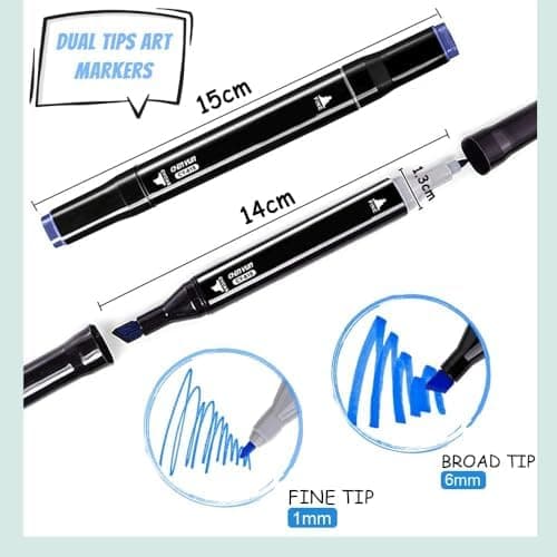 Alkohol Marker Set 40 Farben Dicke und Dünne, Permanent-Kunstmarker mit Filzstiften, Tragetasche zur Zeichnung und Gest