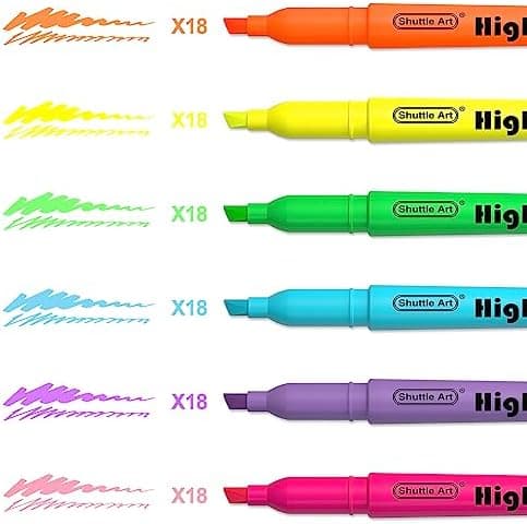 Shuttle Art Textmarker, 30 Stifte, Grün, schnell trocknender, ungiftiger, fluoreszierender Markierer für Erwachsene und