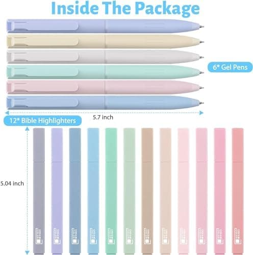 17 Textmarker Pastell Set für Journal und Büro - Aesthetic Bible Highlighter und Fineliner für Bibel und Schulbedarf
|