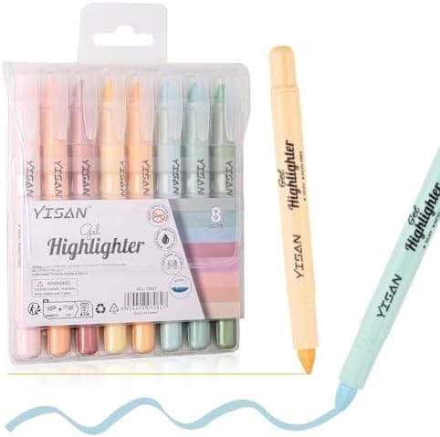 YISAN Pastell Textmarker für Bibel, 8 Farben, Ideal für Christliche Leser, zum Highlighten von Texten, 70627