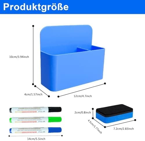 Whiteboard Marker Set, 6 Stück Stifte für Büro und Schule mit Abweschbarkeit und Magnetischhalter, ideal für Office und