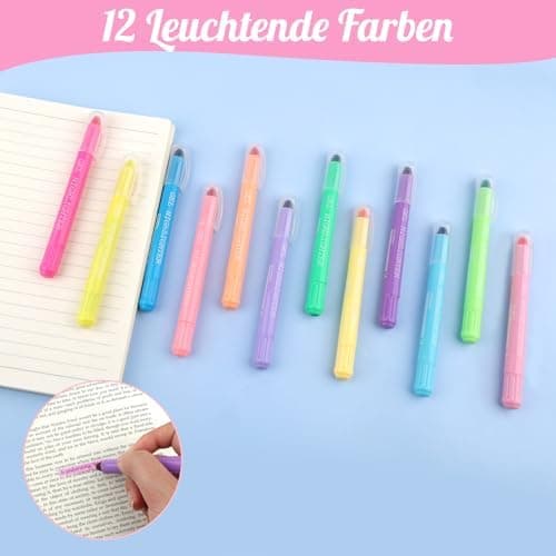 12 Stück Farbige Bibel Marker zum Hervorheben und Markieren, Schnell Trocknend für Schule, Büro und Zuhause
| Schnell T
