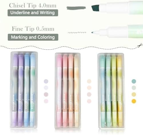 Pastell Set Textmarker 12 Farben Doppelspitze Highlighter Pen für Aesthetic Schulbedarf
| Leuchtstifte Textmarker Paste