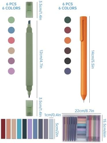 NiArt 14 Textmarker Pastell Set, Morandi Farben & Aesthetic Bible Marker & Für Journalisten