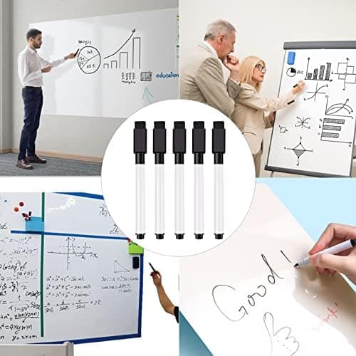 Schwarzer Whiteboard Marker, 5 Stück, Dry Erase Marker für Magnettafel, ideal für Zuhause, Schule oder Büro.
| Magnetis