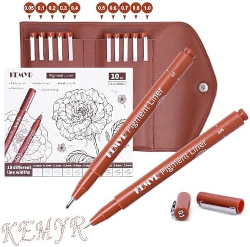 Fineliner Schwarz für Künstler - Wasselfest Zentangle Stifte & Pigment Liner Set (0.03mm-L), 22 Stück
